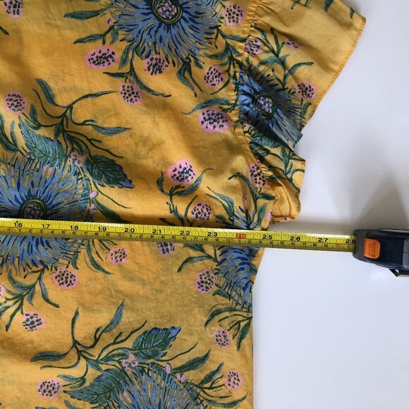 Madewell Floral Flutter Sleeve Blouse, XL - Picture 10 of 10